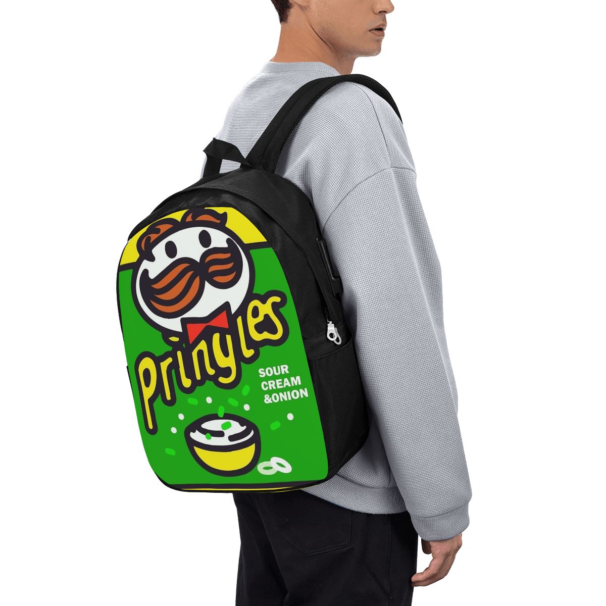Laptop Bag - ポテトチップス プリングルズ プリント バックパック トラベル ノートブックバッグ