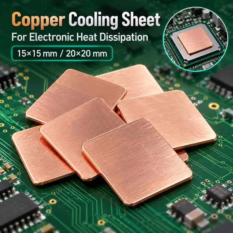 Laptop Cooling Pad - 1/2/3個入り、ノートパソコン用銅製シム、熱伝導パッド、厚さ0.3～1.2mm、GPU、CPU、VGA、RAMチップの冷却用ヒートシンクシート、サイズ15x15/20x20mm。
