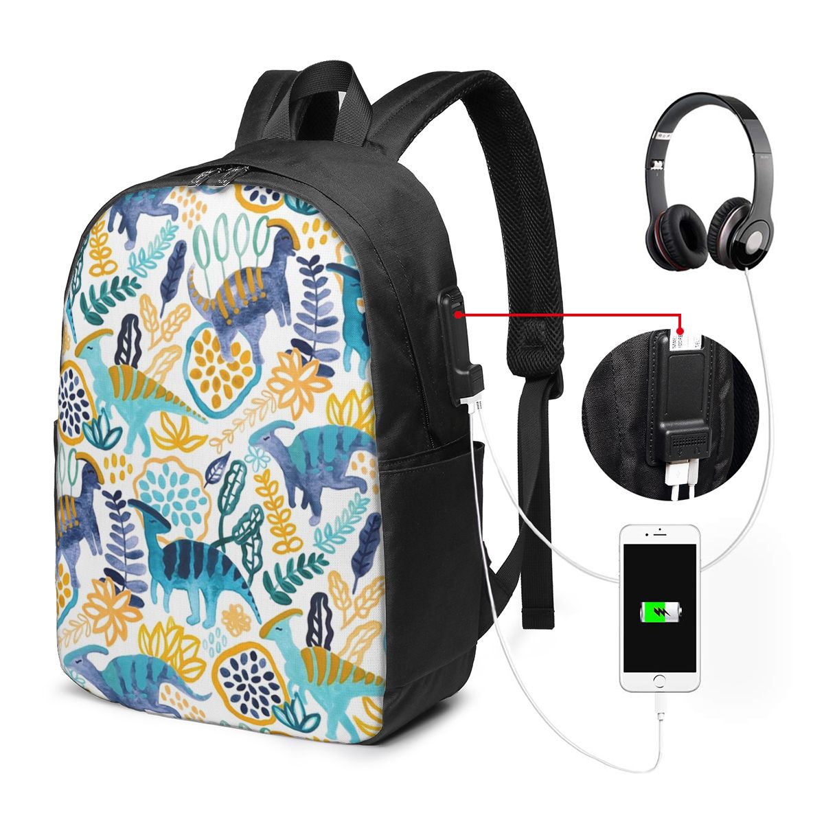 Laptop Bag - ガッシュパラサウロロフスバックパック旅行ノートブックバッグコンピュータ大学生スクールバッグラップトップショルダーバッグ男性女性用