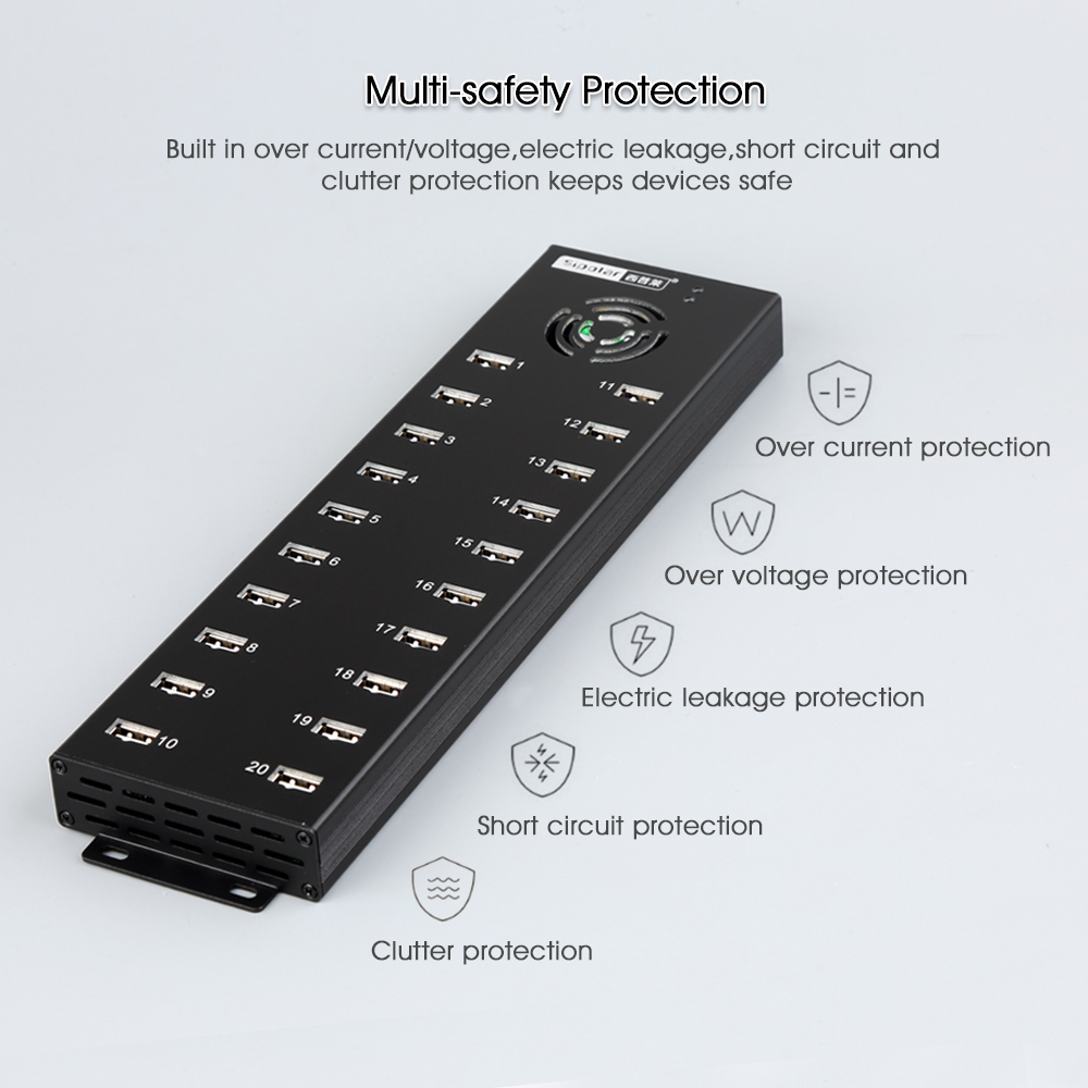 Sipolar A-805P 20ポートUSB 2.0ハブ、 - Usb Hub のレビューと価格