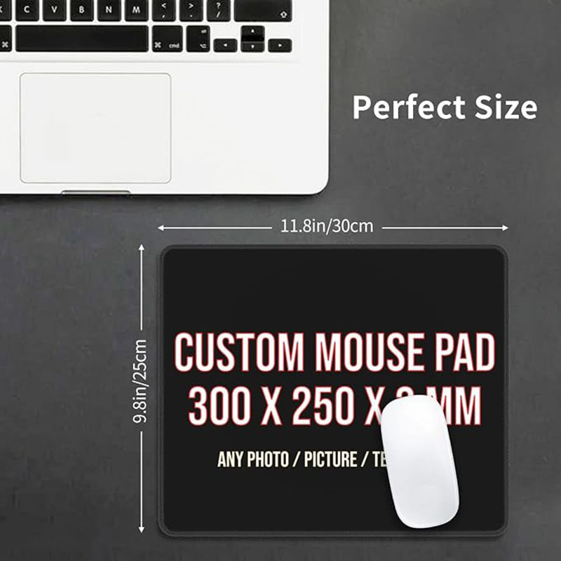 写真入りオリジナルマウスパッド 300 x 250。縁が縫製 - Laptop Mouse のレビューと価格
