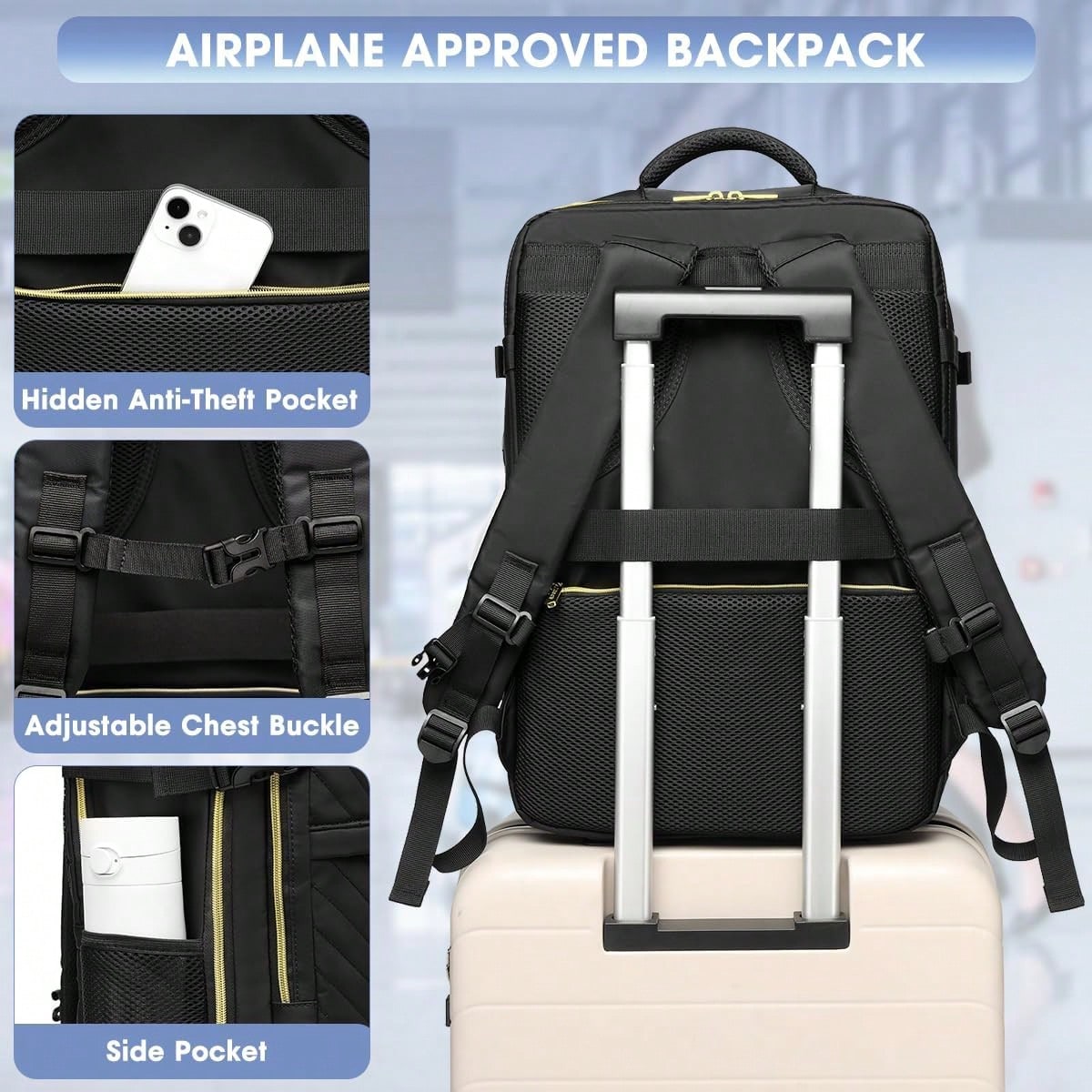 大型機内持ち込みトラベルバックパック - 機内持ち込み可能  - Laptop Bag のレビューと価格