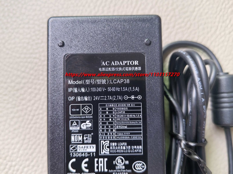 オリジナル 24V 2.7A 65 ワット AC アダプター - Laptop Charger のレビューと価格