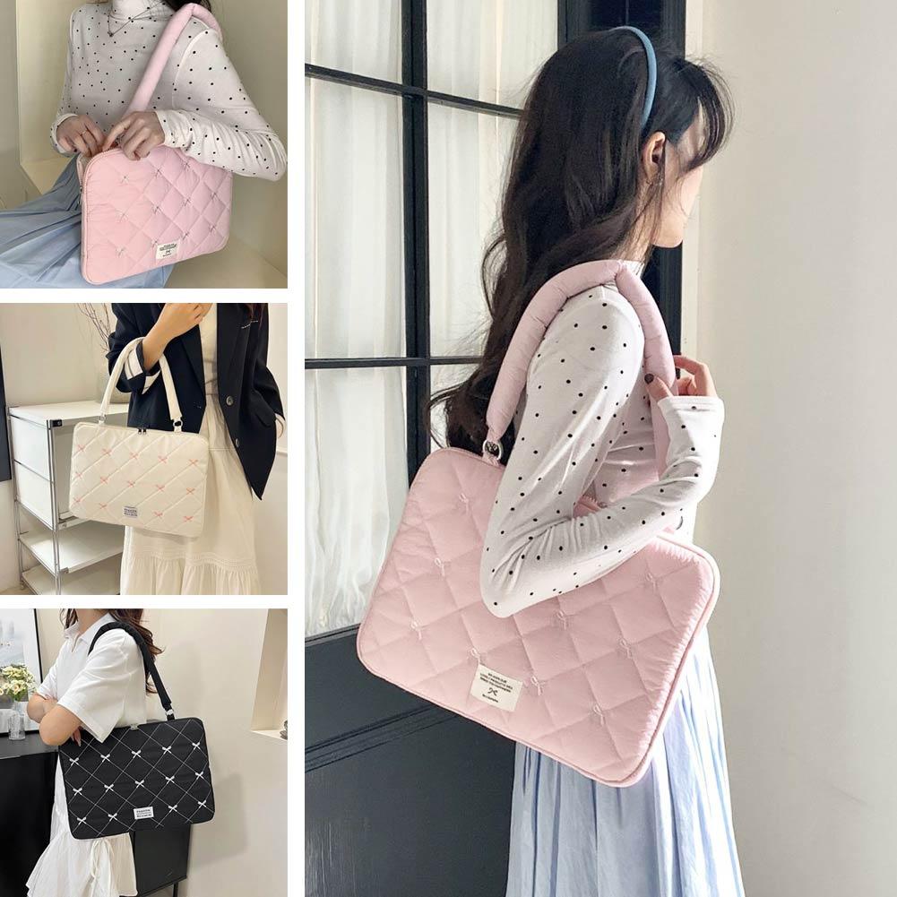 耐衝撃性ノートパソコンバッグ 可愛いリボン刺繍入りノートパソ - Laptop Sleeve のレビューと価格
