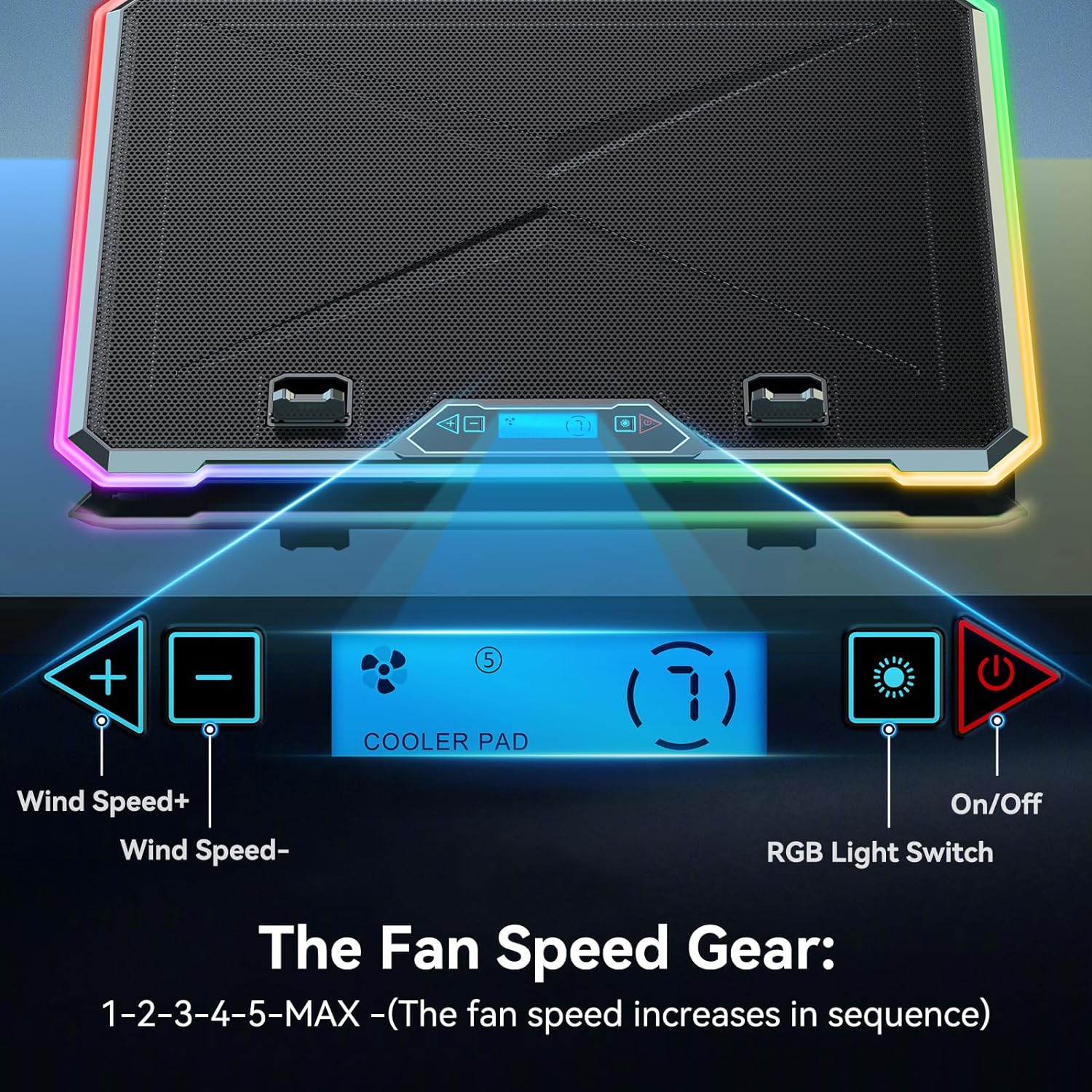 Rgbラップトップ冷却パッド、ゲーミングファン、13つのサイ - Laptop Cooling Pad のレビューと価格