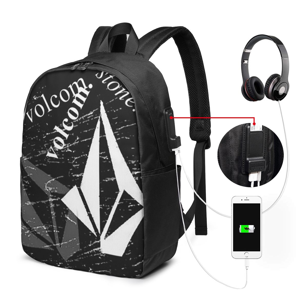 V-Volcom ロゴ バックパック トラベル ノートブック - Laptop Bag のレビューと価格
