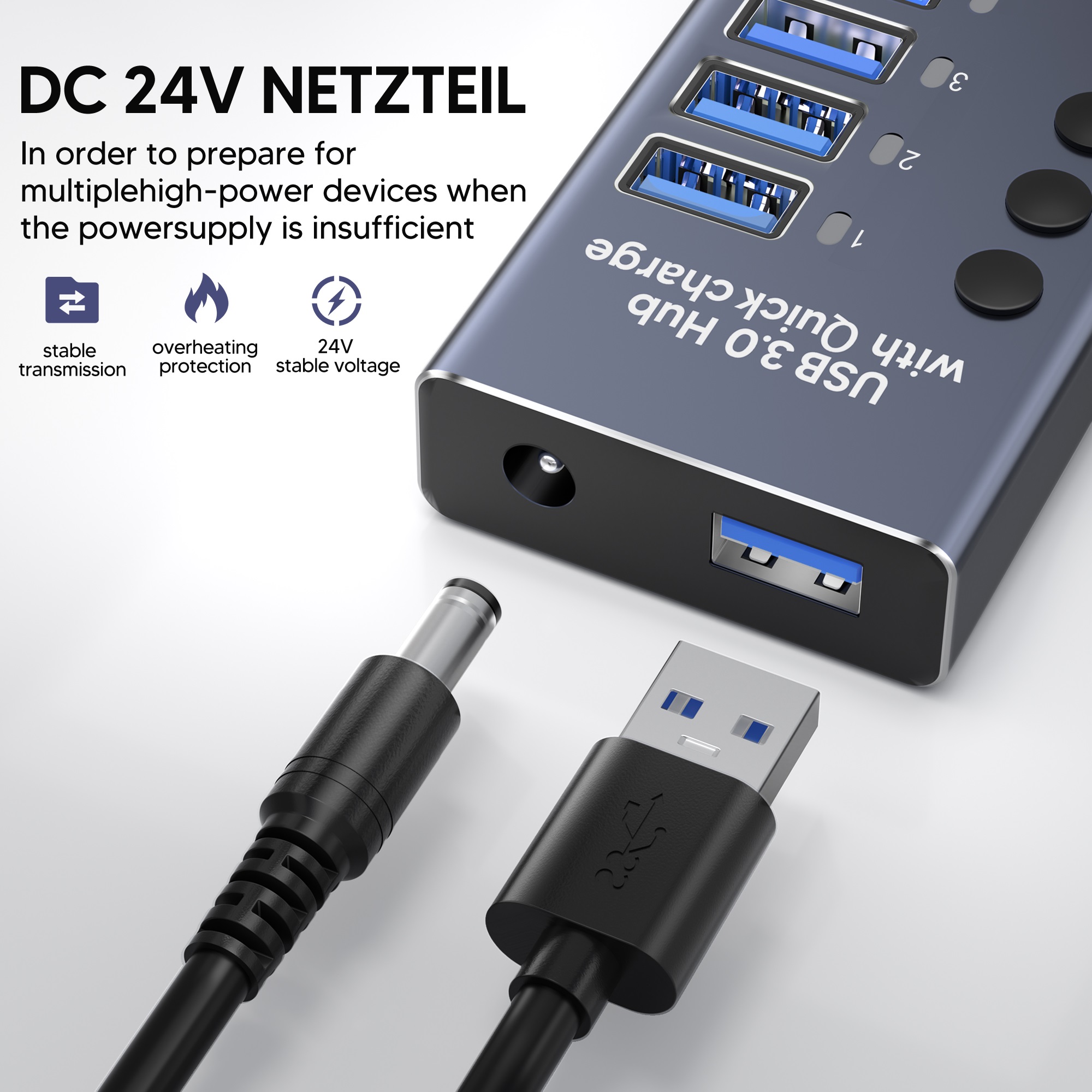 10ポート、アルミニウム合金製、高速5Gbps USB 3. - Usb Hub のレビューと価格