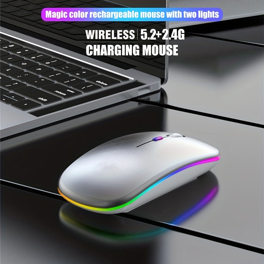 ワイヤレスマウス RGB 充電式 USB 2.4GHz Bl - Laptop Mouse のレビューと価格