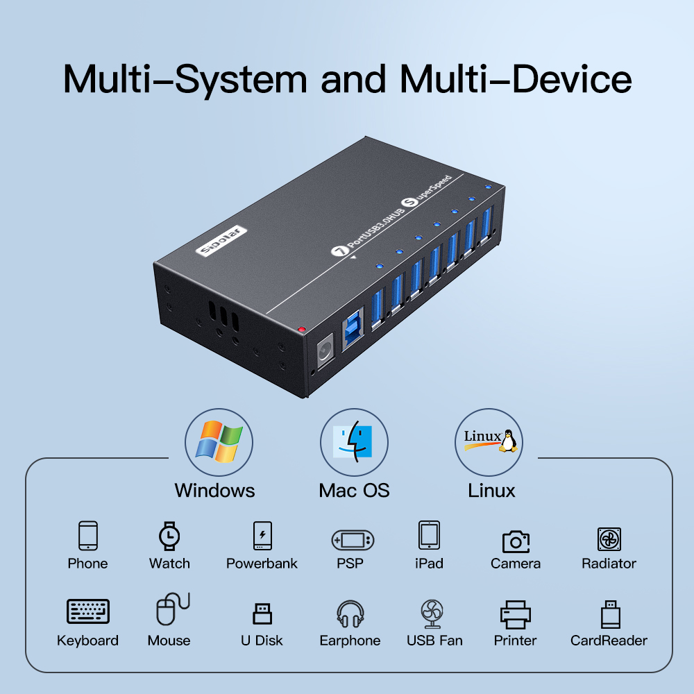 A-173 工業用7ポートUSB 3.0メタルハブ高速スプリ - Usb Hub のレビューと価格