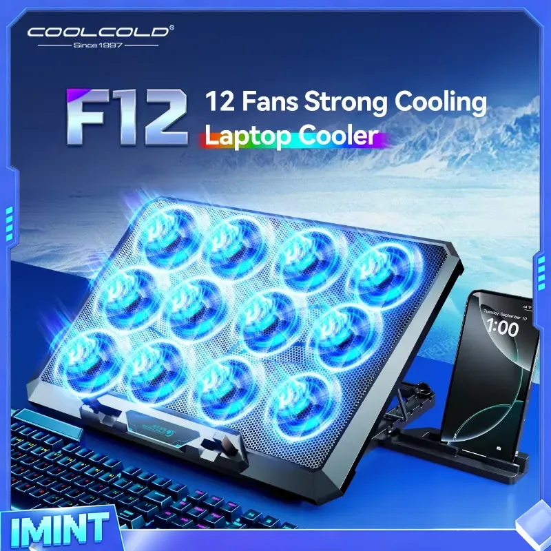 COOLCOLD ノートパソコン冷却パッド 12個の静音ファ - Laptop Stand のレビューと価格